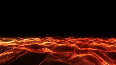 Flying over the waving surface of an abstract orange planet Stock Footage 265798429