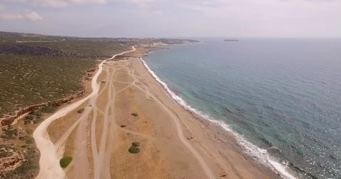 Flying over wild beach Stock Footage 89953776