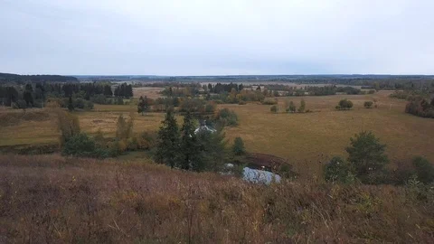 Flying over a winding river. Drone view Stock Footage 105275195