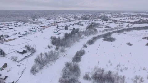 Flying over the winter forest Stock Footage 145429292