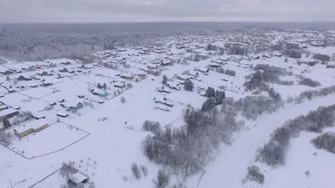 Flying over the winter forest Stock Footage 145429300