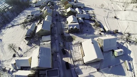 Flying over the winter garden Video stock 72765714