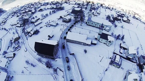 Flying over the winter garden Video stock 72765724