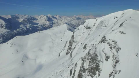 Flying over winter mountain landscape Stock Footage 49677013