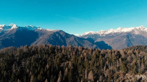 Flying over the winter Mountains in Alps Stock Footage 102287246