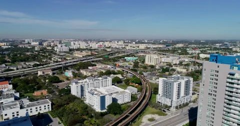 Flying into Overtown Stock Footage 149113112