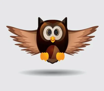 Flying owl Stock Illustration