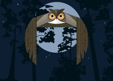 Flying owl Stock-Illustration