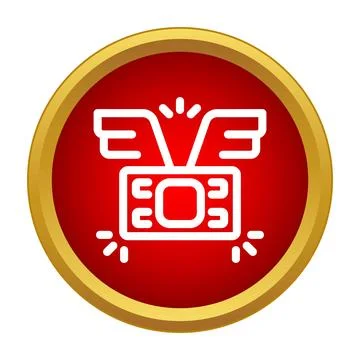 Flying package icon representing fast logistics and delivery Stock Illustration
