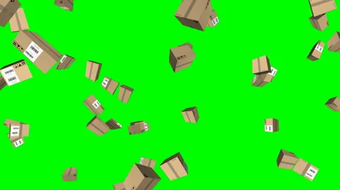 Flying packages - seamless loop, overlay, green screen Stock Footage 63022006