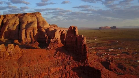 Flying pan to the right over Monument Valley Stock Footage 89021573