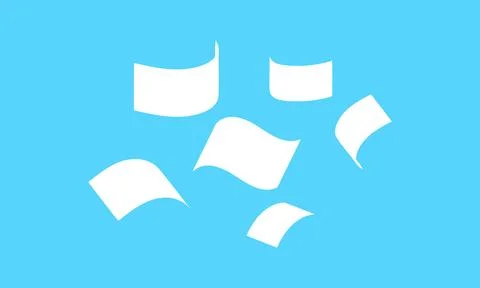 Flying paper bill, documents paper note fly, silhouette paper bill many fal.. Stock Illustration