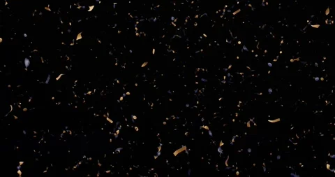 Flying paper confetti on dark background Stock Footage 276773935