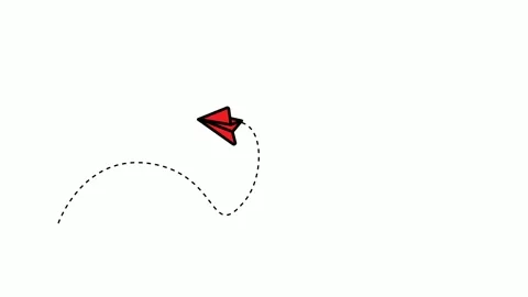 Flying Paper Plane with Smooth Curve Path Stock Footage 316628888