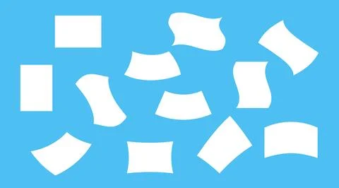 Flying papers document, paper flyer, curl paper white, letter paper free fo.. Illustrazione stock