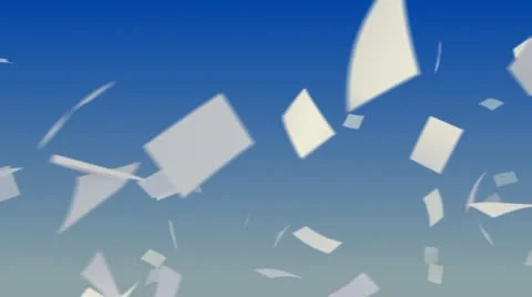 Flying Papers. Stock Footage