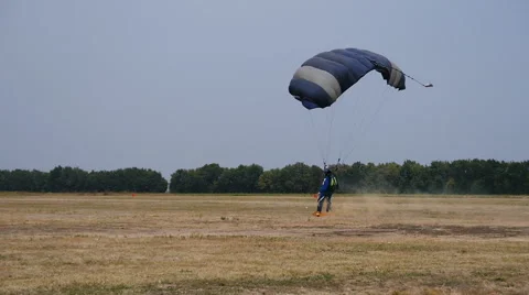 Flying on a parachute Stock Footage 66748221
