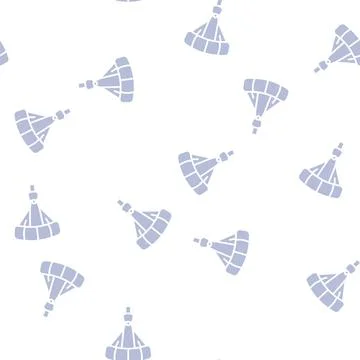 Flying parachutist glyph seamless pattern Stock Illustration