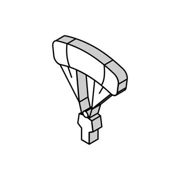 Flying parachutist isometric icon vector illustration 스톡 일러스트