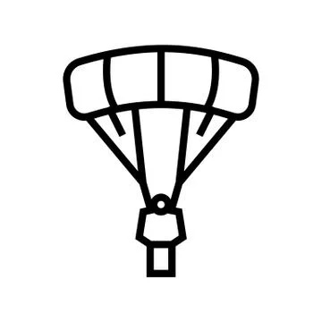 Flying parachutist line icon vector illustration イラスト素材