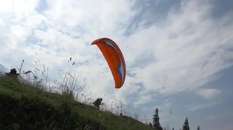 Flying with paragliding Video stock 54616583
