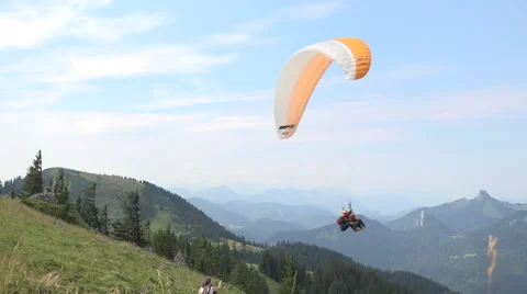 Flying with paragliding Stock Footage 54618222