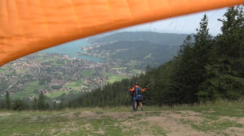 Flying with paragliding Stock Footage 54618640