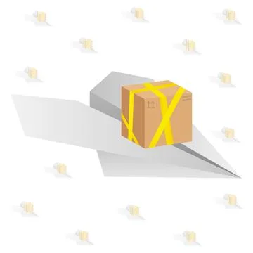 Flying parcel delivery. express delivery, parcel delivery. vector illustratio Stock Illustration