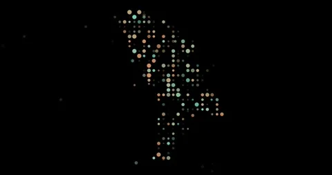 Flying Particle Effects Building the Shape of Moldova Map Animation Stock Footage 318786952
