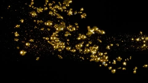 Flying particles with christmas balls. Magic light. Fairy tail Stock Footage 323067817