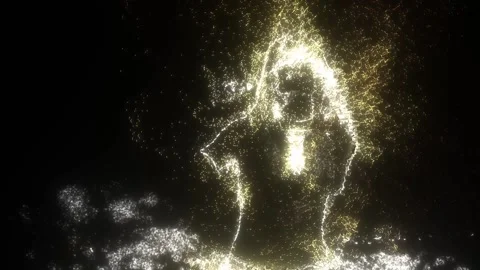 Flying particles from a girl Stock Footage 154187400