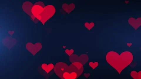 Flying particles of hearts on a dark background. background for Valentine's Stock Footage 259297316