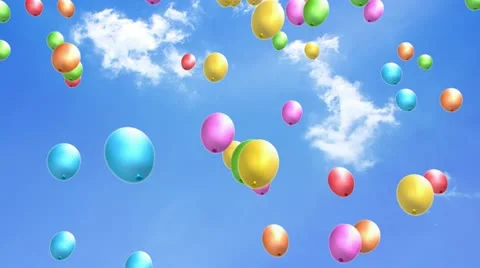 Flying party balloons 動画素材 14808491