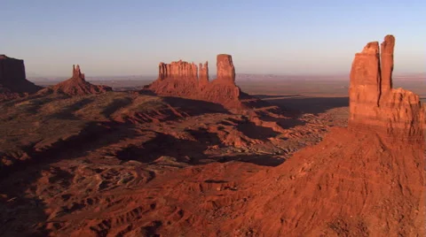 Flying past Big Chief Butte in Monument Valley Stock Footage 59526063