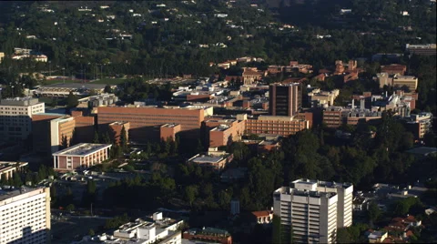 Flying past the Cal Tech campus, Pasadena. Shot in 2010. Stock Footage 59112071