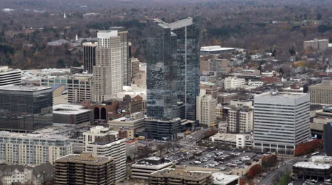 Flying past downtown White Plains, New York. Shot in 2011. Stock Footage 59170262