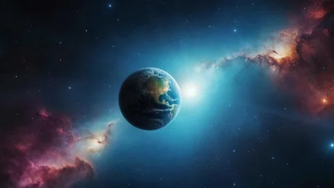 Flying Past The Earth In Outer Space, Amazing Universe, Beautiful Galaxies Stock Footage 290468409