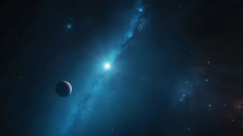 Flying Past Neptune In Deep Space Stock Footage 292673787