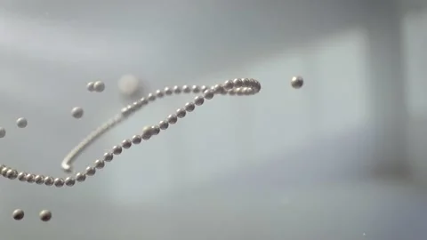 Flying pearl necklace Stock Footage 154015423