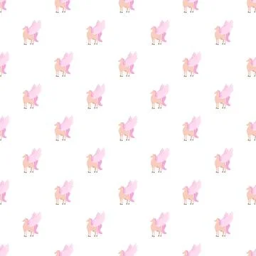 Flying pegasus mythological creature seamless pattern Stock Illustration