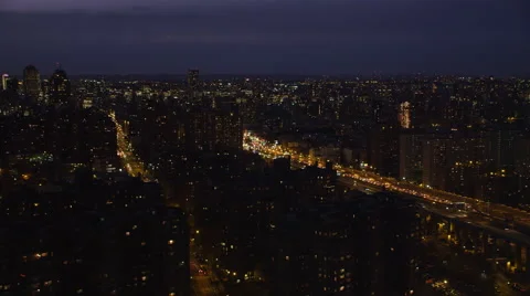 Flying perpendicular to traffic on the Williamsburg Bridge in New York City at Stock Footage 59171750