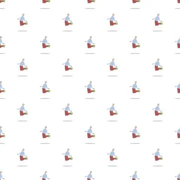 Flying person seamless pattern for joy and freedom Stock Illustration