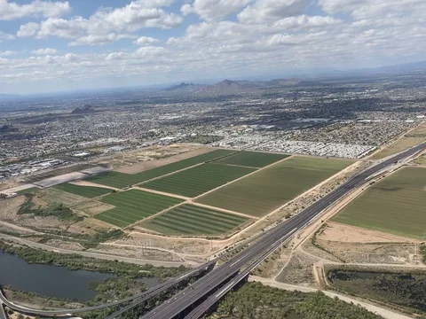 Flying into Phoenix Stock Footage 128385195