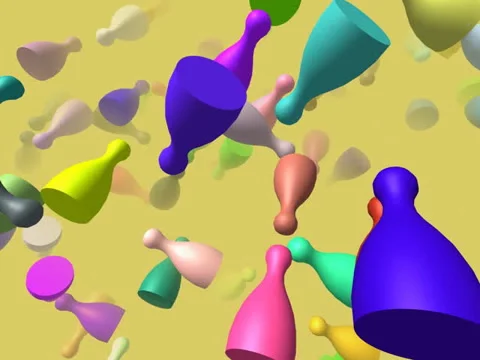 Flying pieces generated 3D video, 640x480 스톡 동영상 47393672
