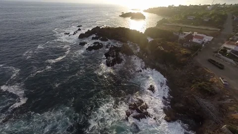 Flying from a Pier at Sunset Video stock 78937828