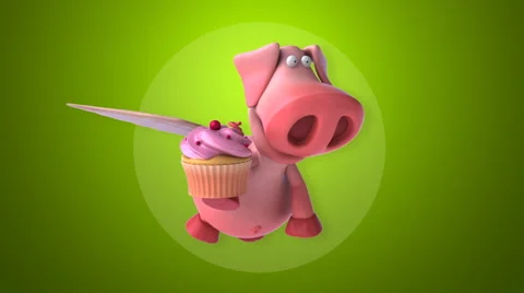 Flying pig - computer animation Stock-Footage 62918272