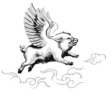 Flying pig Stock Illustration