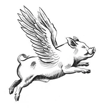 Flying pig Stock-Illustration