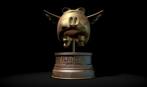 Flying Pig Trophy Award Stock Illustration