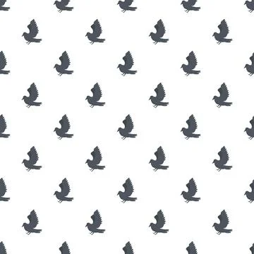 Flying pigeon seamless pattern with bird silhouette Stock Illustration